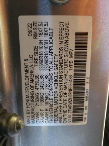 7FARW2H89NE036486 - 2022 HONDA CR-V EXL Gri fotoğraf 14