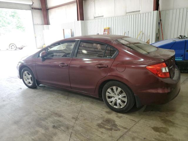 2HGFB2F57CH558528 - 2012 HONDA CIVIC LX MAROON photo 2