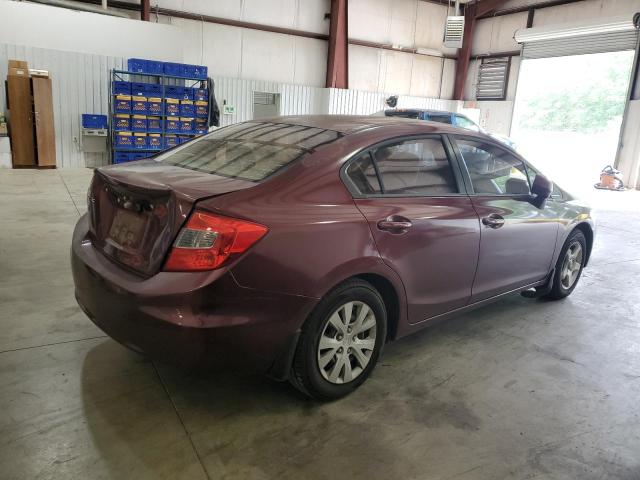 2HGFB2F57CH558528 - 2012 HONDA CIVIC LX MAROON photo 3