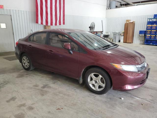 2HGFB2F57CH558528 - 2012 HONDA CIVIC LX MAROON photo 4