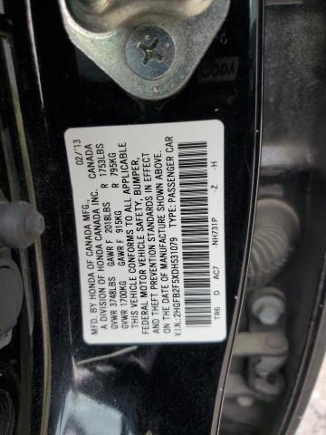 2HGFB2F5XDH531079 - 2013 HONDA CIVIC LX BLACK photo 12