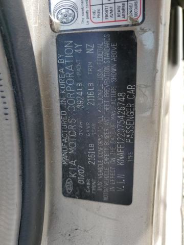 KNAFE122075426748 - 2007 KIA SPECTRA EX TAN photo 12