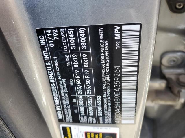4JGDA5HB9EA359264 - 2014 MERCEDES-BENZ ML 350 4MATIC GRAY photo 13
