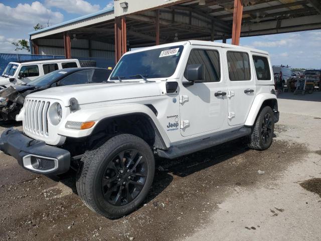 1C4JJXP63MW643546 - 2021 JEEP WRANGLER U SAHARA 4XE WHITE photo 1