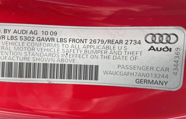 WAUCGAFH7AN013244 - 2010 AUDI S5 PREMIUM PLUS 红色 照片 10