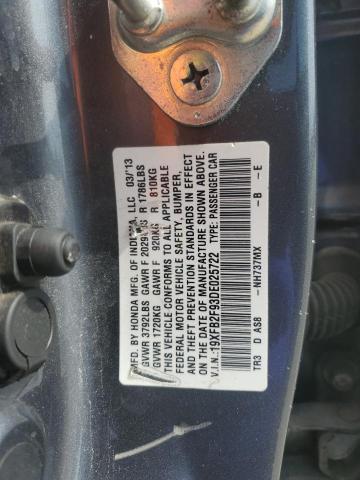 19XFB2F93DE025722 - 2013 HONDA CIVIC EXL SILVER photo 12