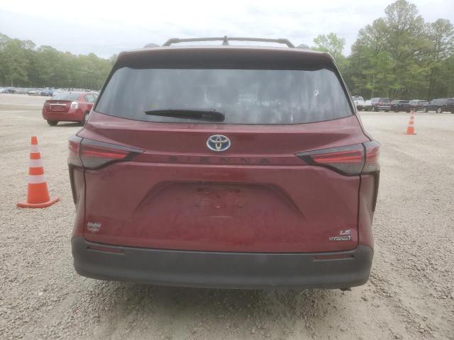 5TDKRKECXNS117361 - 2022 TOYOTA SIENNA LE BURGUNDY photo 6