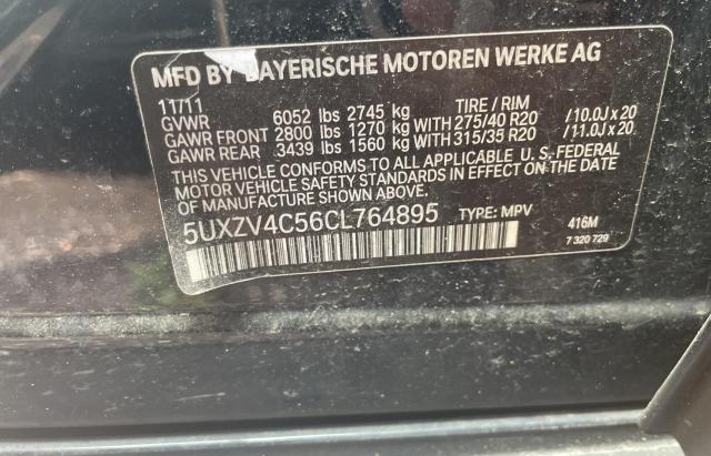 5UXZV4C56CL764895 - 2012 BMW X5 XDRIVE35I BLACK photo 10