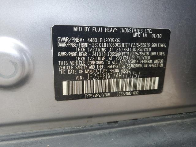 JF2SH6BC7AH773757 - 2010 SUBARU FORESTER XS Silber Foto 13