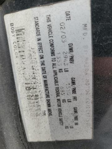 JM1NB353130310487 - 2003 MAZDA MX-5 MIATA BASE BLACK photo 12