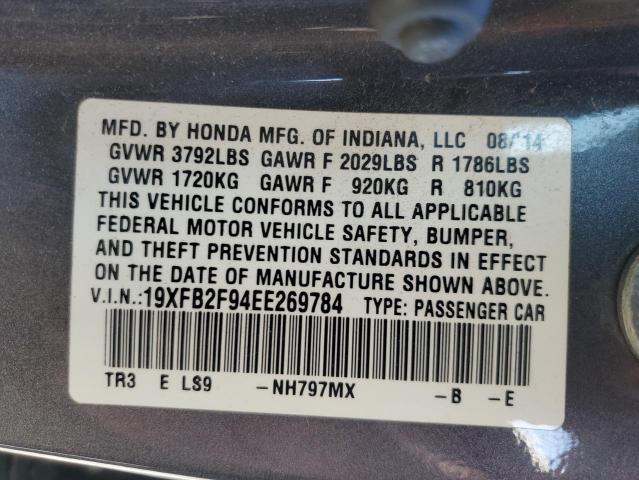 19XFB2F94EE269784 - 2014 HONDA CIVIC EXL 灰色 照片 13