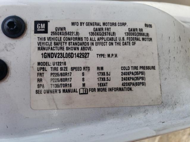 1GNDV23L06D142927 - 2006 CHEVROLET UPLANDER LS 白色 照片 13