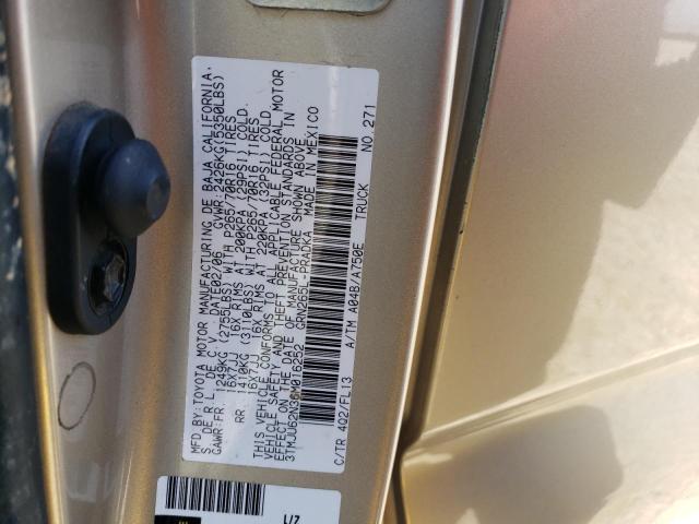 3TMJU62N36M016252 - 2006 TOYOTA TACOMA DOUBLE CAB PRERUNNER GOLD photo 12