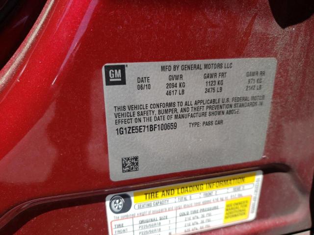 1G1ZE5E71BF100659 - 2011 CHEVROLET MALIBU LTZ ბურგუნდია ფოტო 13