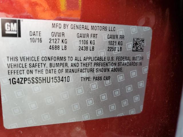 1G4ZP5SS5HU153410 - 2017 BUICK LACROSSE ESSENCE Tünd qırmızı foto 13