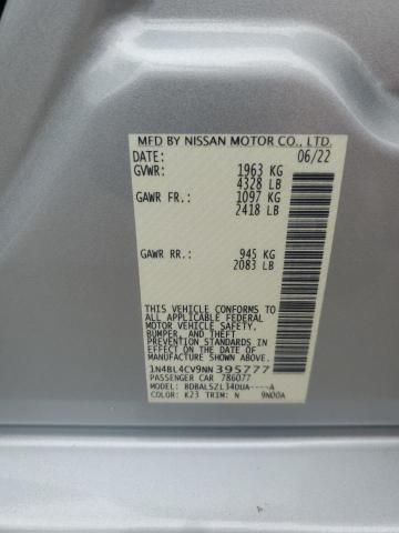 1N4BL4CV9NN395777 - 2022 NISSAN ALTIMA SR SILVER photo 13