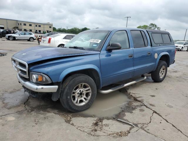 1D7HL48N74S589730 - 2004 DODGE DAKOTA QUAD SLT BLUE photo 1