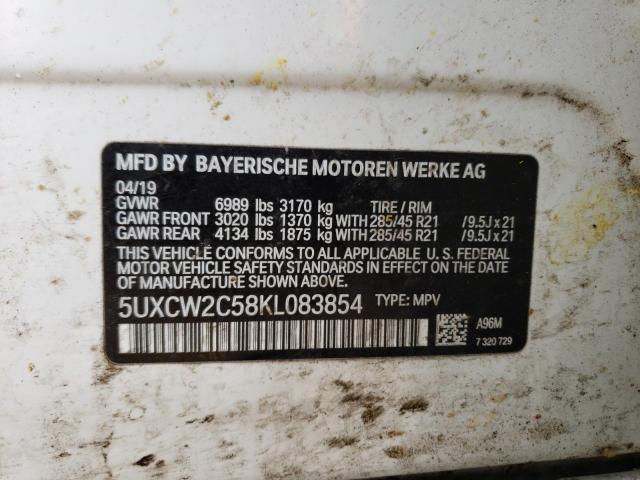 5UXCW2C58KL083854 - 2019 BMW X7 XDRIVE40I WHITE photo 13