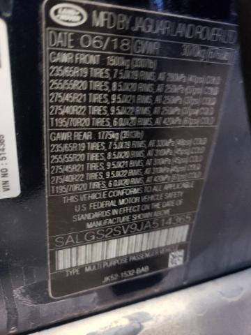 SALGS2SV9JA514365 - 2018 LAND ROVER RANGE ROVE HSE BLUE photo 10