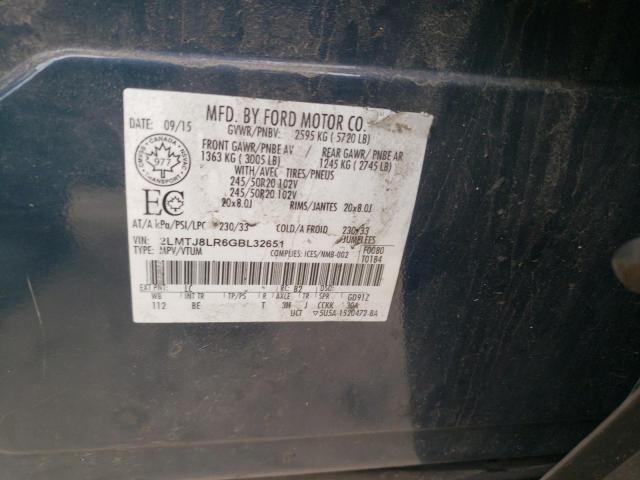 2LMTJ8LR6GBL32651 - 2016 LINCOLN MKX RESERVE ლურჯი ფოტო 13