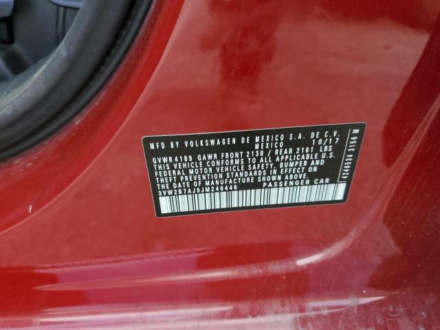 3VW2B7AJ9JM246446 - 2018 VOLKSWAGEN JETTA S RED photo 13