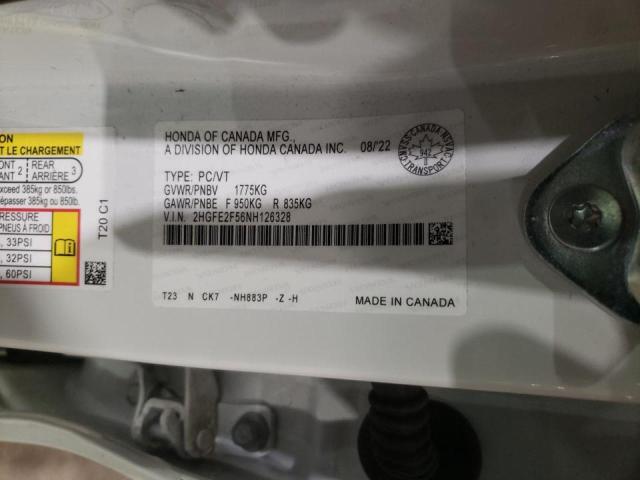 2HGFE2F56NH126328 - 2022 HONDA CIVIC SPORT 白色 照片 13