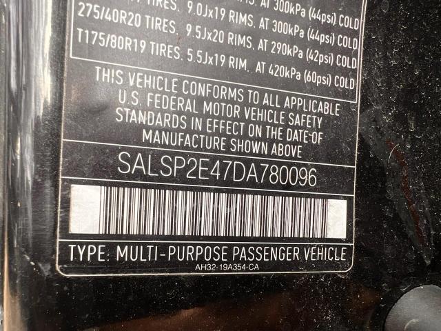 SALSP2E47DA780096 - 2013 LAND ROVER RANGE ROVE AUTOBIOGRAPHY BLACK photo 10