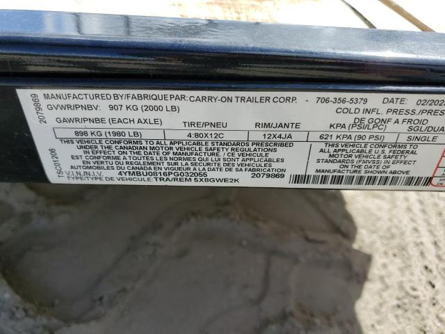 4YMBU0816PG032055 - 2023 UTILITY TRAILER Qara foto 10