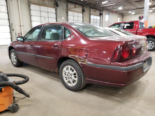 2G1WF52E929262759 - 2002 CHEVROLET IMPALA MAROON photo 2