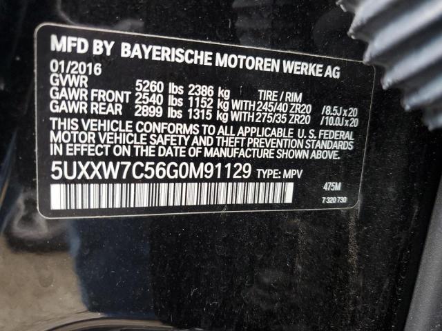 5UXXW7C56G0M91129 - 2016 BMW X4 XDRIVEM40I BLACK photo 13