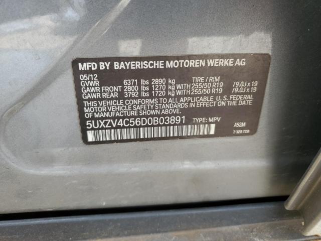 5UXZV4C56D0B03891 - 2013 BMW X5 XDRIVE35I GRAY photo 13