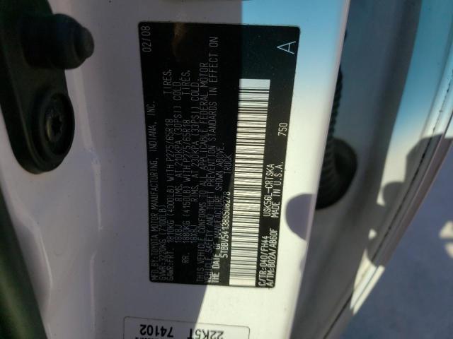 5TBBV54138S508278 - 2008 TOYOTA TUNDRA DOUBLE CAB WHITE photo 12