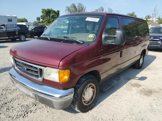 1FMRE11L53HB66717 - 2003 FORD ECONOLINE E150 WAGON BURGUNDY photo 1