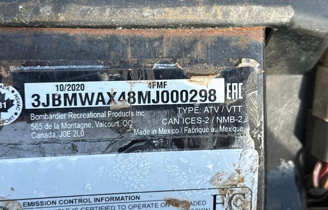 3JBMWAX48MJ000298 - 2021 CAN-AM RENEGADE X MR 1000R 黄色 照片 10