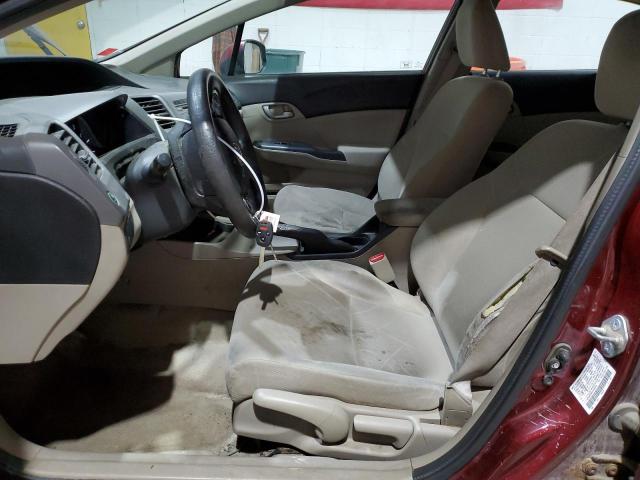 2HGFB2F56CH598308 - 2012 HONDA CIVIC LX ბურგუნდია ფოტო 7
