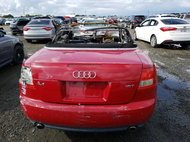 WAUAC48H84K000994 - 2004 AUDI A4 1.8 CABRIOLET RED photo 6