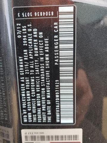 WVWFV7AJ7DW071629 - 2013 VOLKSWAGEN GTI BLACK photo 12