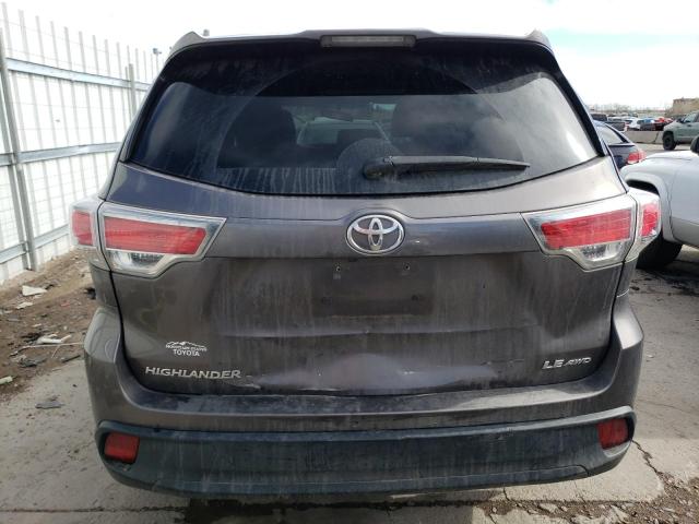 5TDBKRFH8ES052811 - 2014 TOYOTA HIGHLANDER LE GRAY photo 6