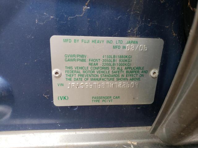 JF1SG67687H722609 - 2007 SUBARU FORESTER 2.5X LL BEAN BLUE photo 12