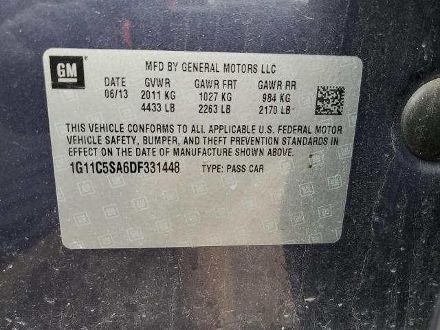 1G11C5SA6DF331448 - 2013 CHEVROLET MALIBU 1LT BLUE photo 12