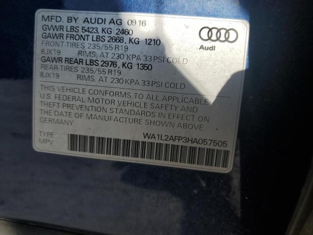 WA1L2AFP3HA057505 - 2017 AUDI Q5 PREMIUM PLUS BLUE photo 13