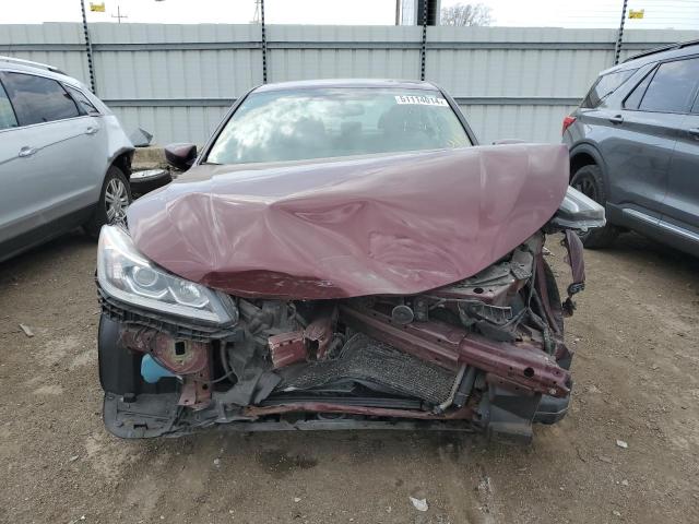 1HGCR2F36GA168425 - 2016 HONDA ACCORD LX BURGUNDY photo 5