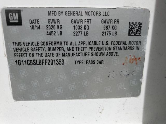 1G11C5SL8FF201353 - 2015 CHEVROLET MALIBU 1LT 白色 照片 13