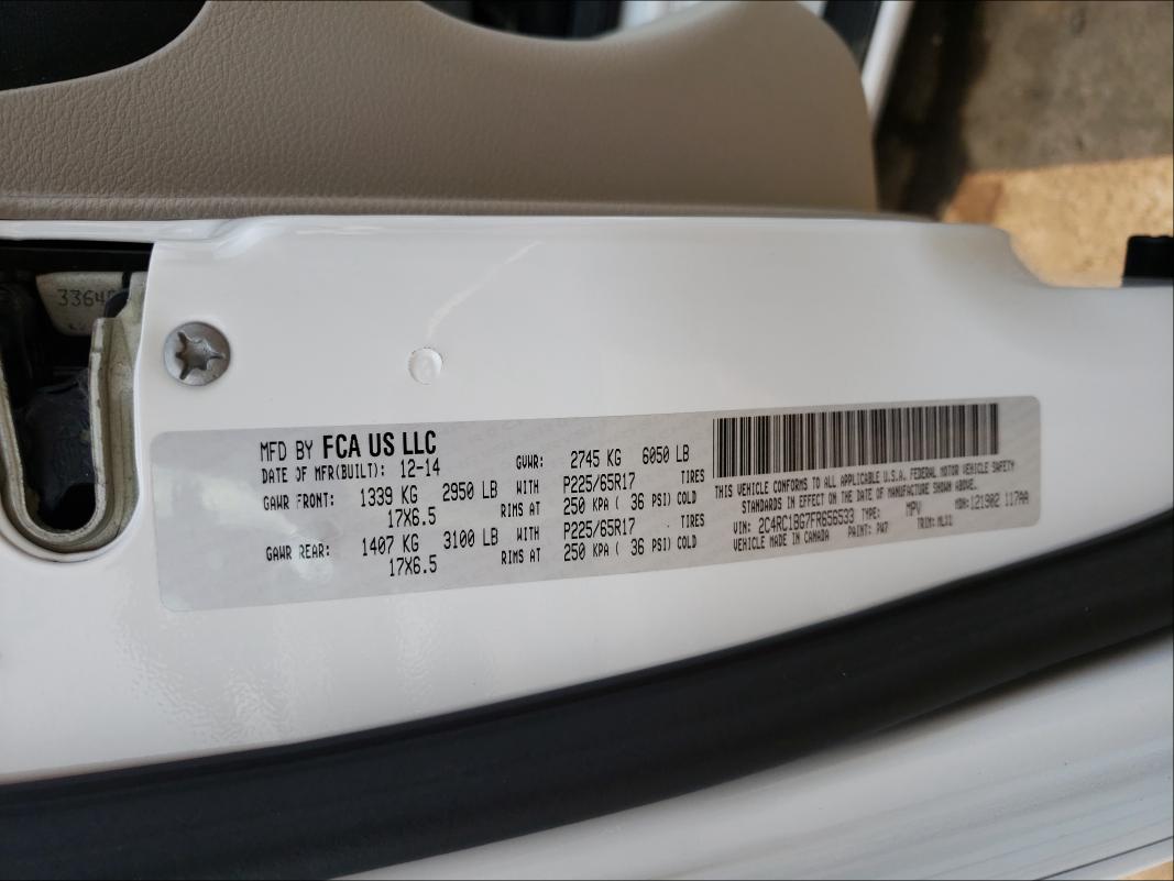 2C4RC1BG7FR656533 - 2015 CHRYSLER TOWN & COU TOURING 白色 照片 10