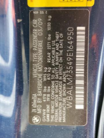 WBALM73549E164950 - 2009 BMW Z4 SDRIVE35I BLUE photo 12