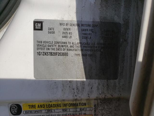 1G1ZK57B28F263680 - 2008 CHEVROLET MALIBU LTZ თეთრი ფოტო 12