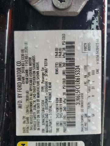 3LN6L5FC1LR615334 - 2020 LINCOLN MKZ RESERVE BLACK photo 12