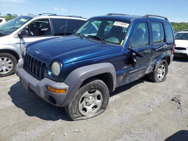 1J4GL48K84W119334 - 2004 JEEP LIBERTY SPORT BLUE photo 1