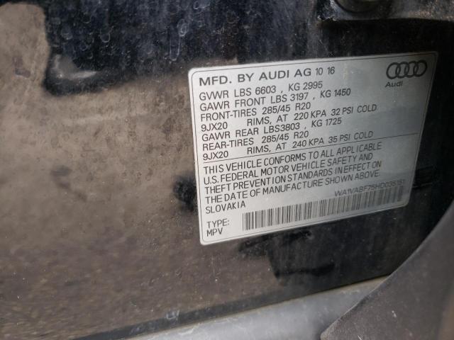 WA1VABF75HD035151 - 2017 AUDI Q7 PRESTIGE BLACK photo 13