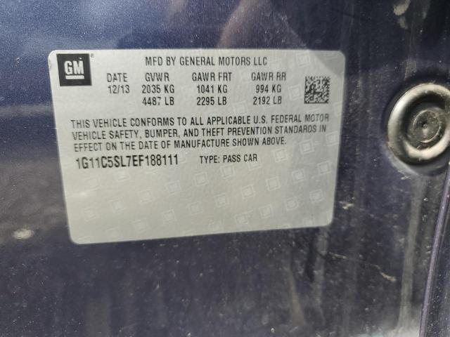 1G11C5SL7EF188111 - 2014 CHEVROLET MALIBU 1LT BLUE photo 12